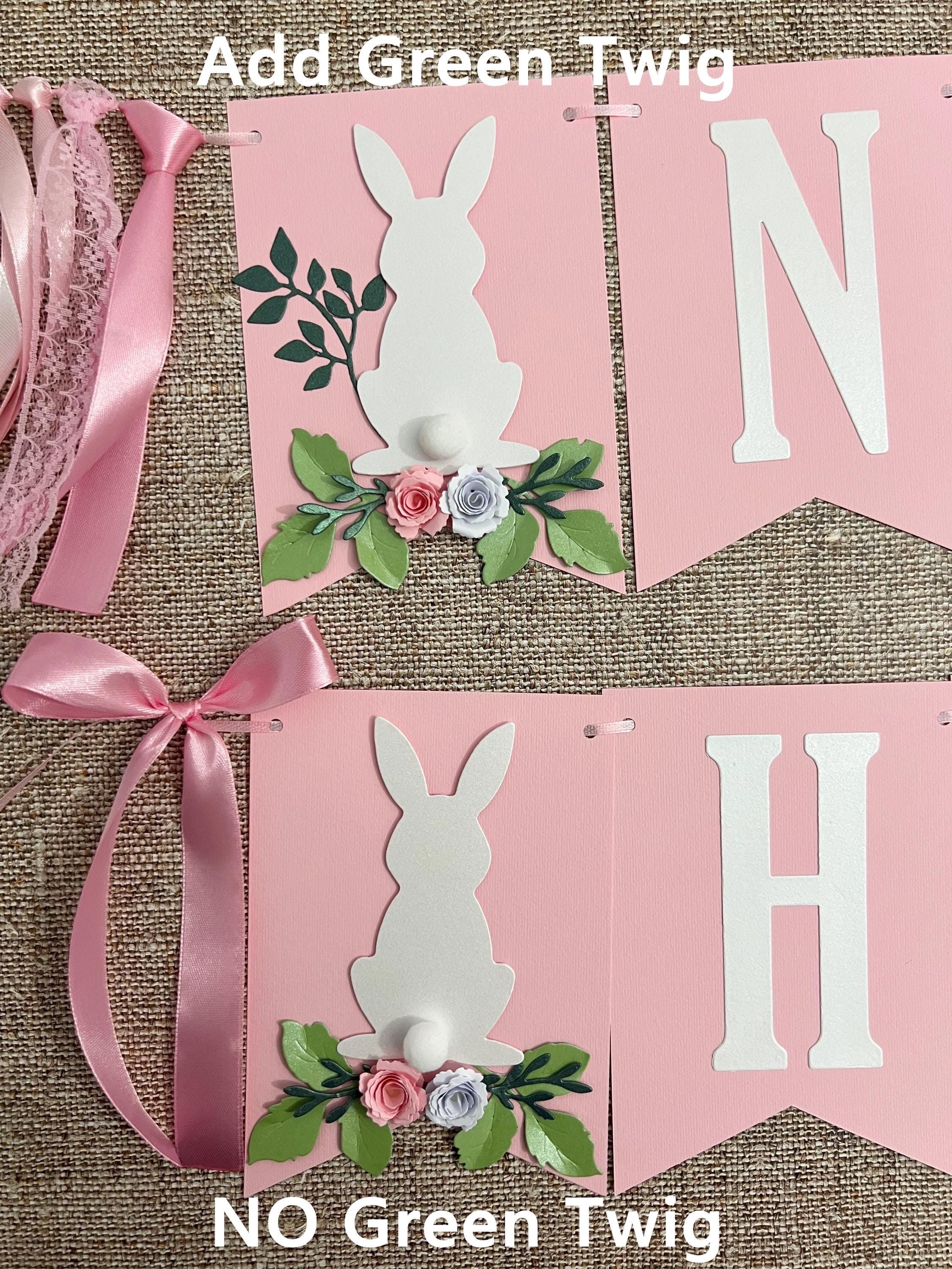 "Some Bunny Is One" High Chair Banner - Easter Rabbit First Birthday Decor For Girls, Spring Baby Shower Party Decoration - View #8