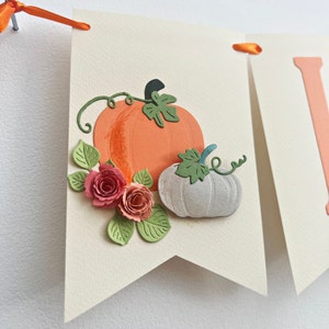 Striscione per baby shower a tema &quot;Little Pumpkin&quot;: Little Pumpkin è in arrivo. Baby shower autunnale. Baby shower a tema &quot;Zucca&quot;. Baby shower floreale. Benvenuto bambino.