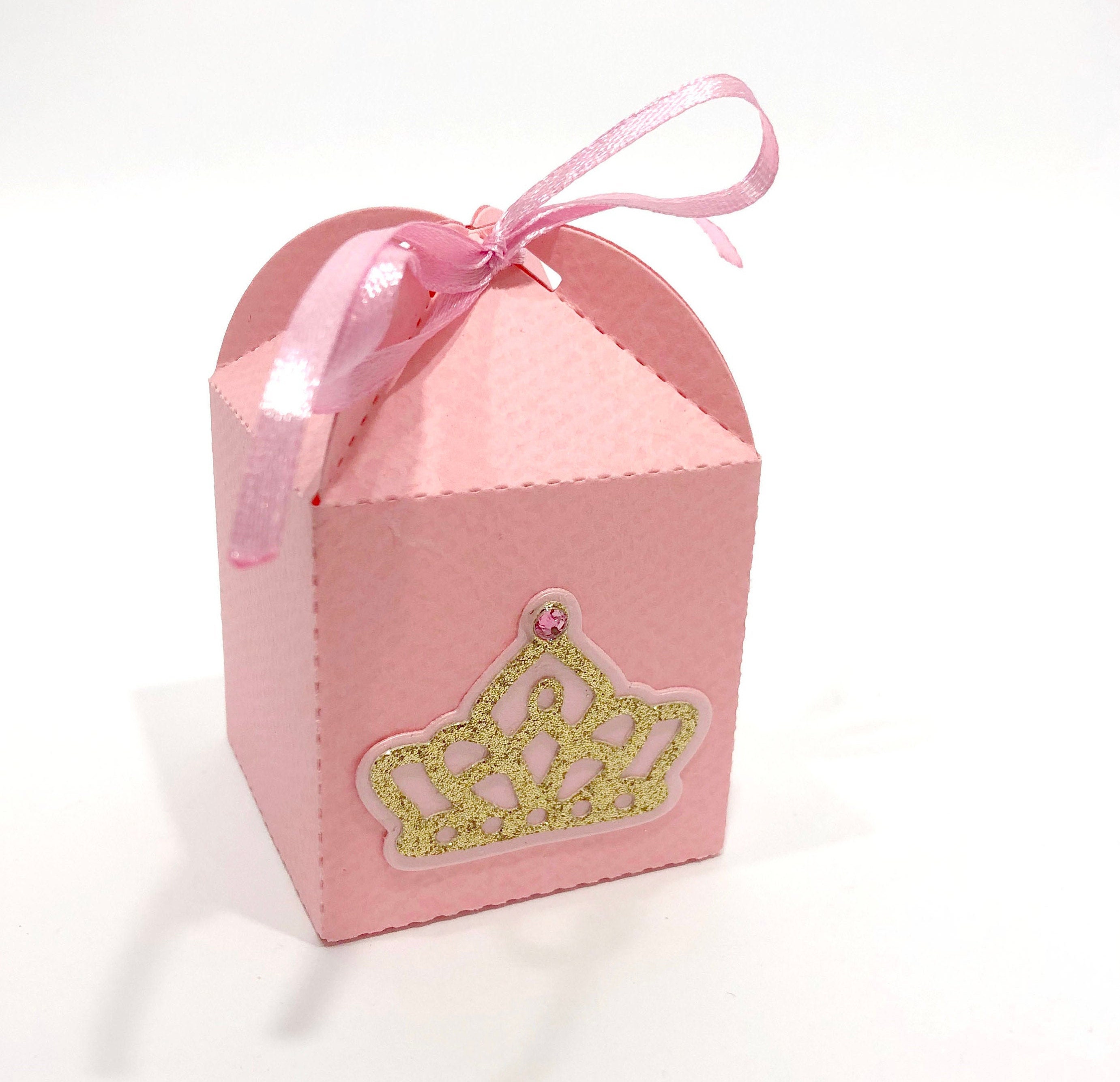 Princess Tiara Favor Boxes. Pink Gold Princess Favor Box. Etsy
