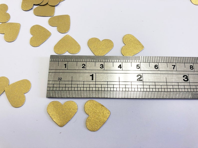 100-1000 PCS Gold Heart Confetti SMALL Hearts Valentine's Day Confetti Gold Bridal Shower Engagement Party 1st Birthday Gold Silver Wedding image 3