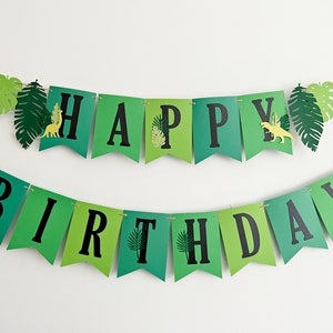 Dinosaur Happy Birthday Banner: Prehistoric Party Decor