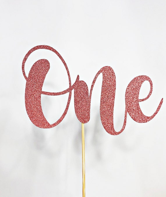 Rose Gold One Cake Topper 6 Cake Topper First - Etsy