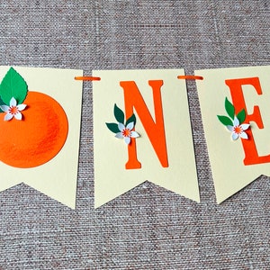 Little Cutie One High Chair Banner Orange ONE Banner. Clementine 1st Birthday Decorations. Tangerine Theme First Birthday. Citrus Party HC ONE-NoBowsNoTrims
