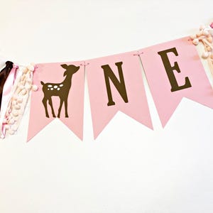 One-deer-ful First Birthday Party Decorations - Deer Little One Banner. Miss ONE Deer Ful 1st Birthday Decor Pink Girl Woodland Party