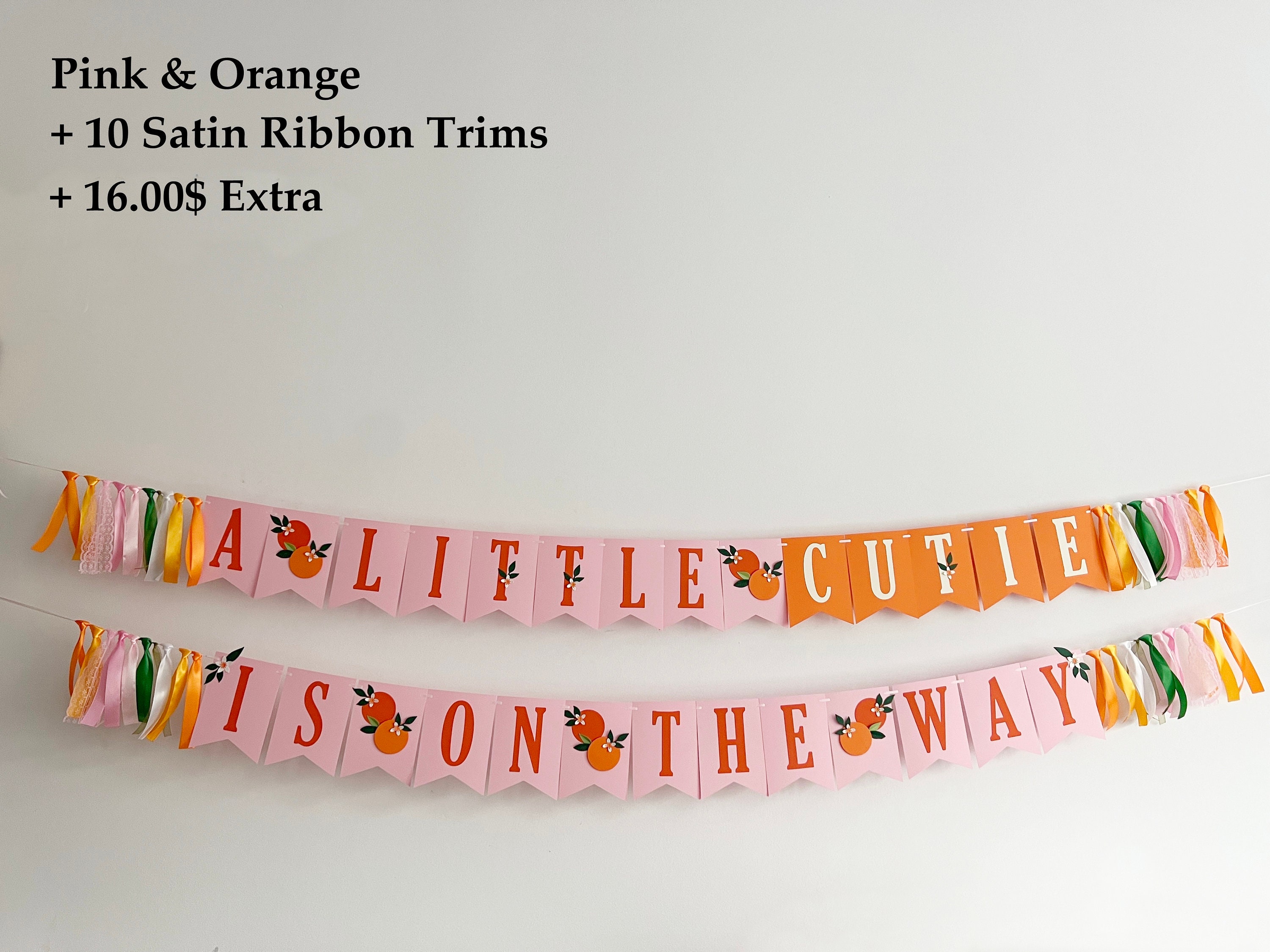 Little Cutie Babyparty Dekoration – Banner Mit Orangen-Girlande, Ca. 203 Cm Breit