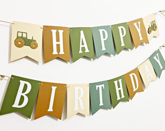 Tractor Birthday Banner: Farm First Birthday Decorations