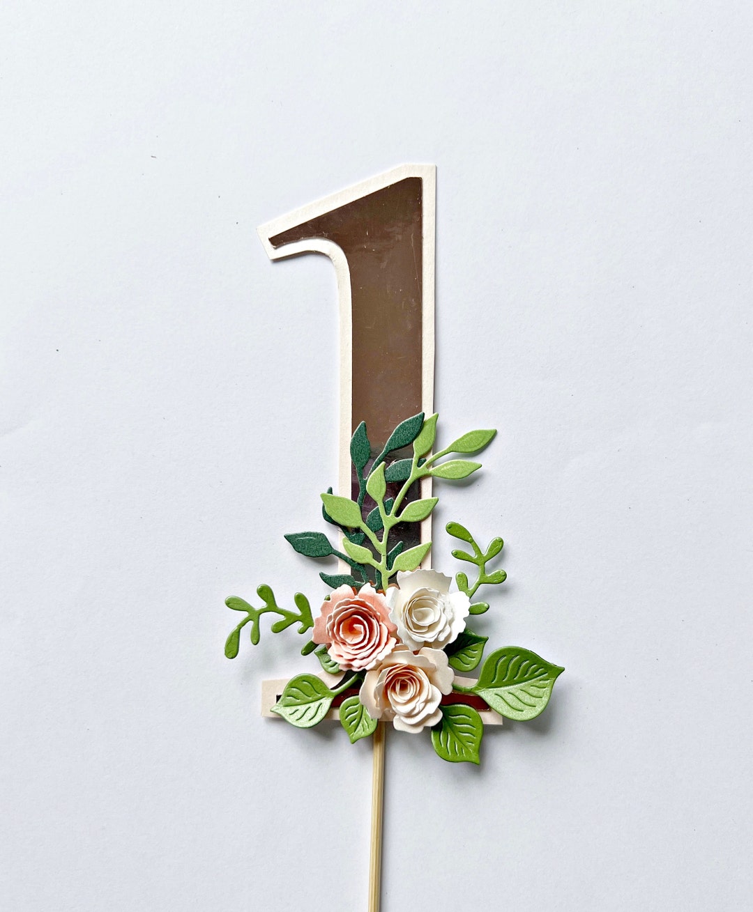 Girl 1st Birthday Cake Topper. ROSE GOLD One Cake Topper. - Etsy