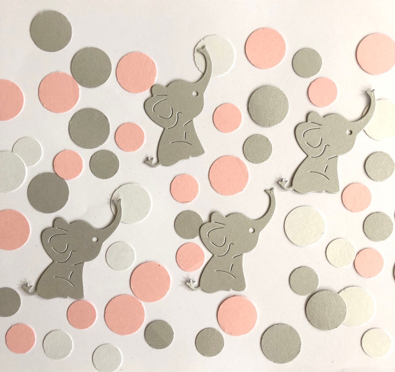 200 Pcs. Elephant Baby Shower Decorations. Pink & Gray Etsy