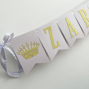 Princess NAME Banner Princess CROWN Banner. Personalized Name Banner Girl 1 st Birthday Pink Gold Birthday Party Decorations. Baby Shower image 8