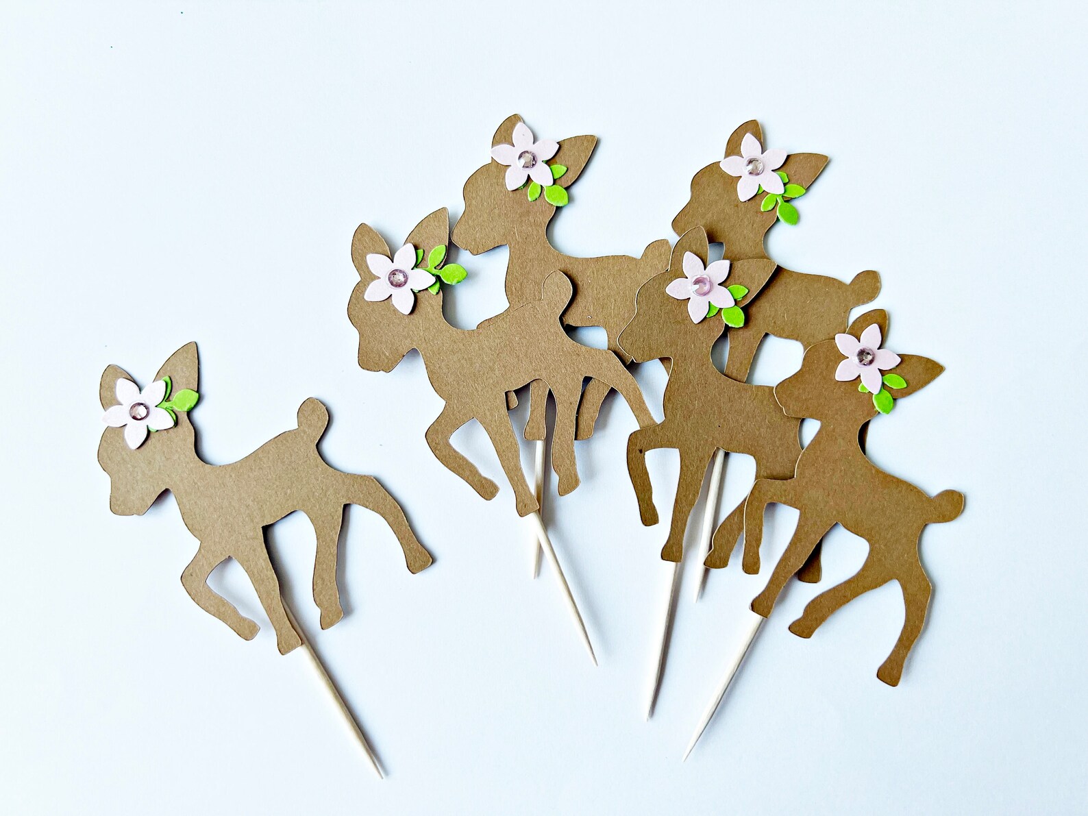 Little Baby Deer Cupcake Toppers Fawn Cupcake Toppers Woodland Etsy