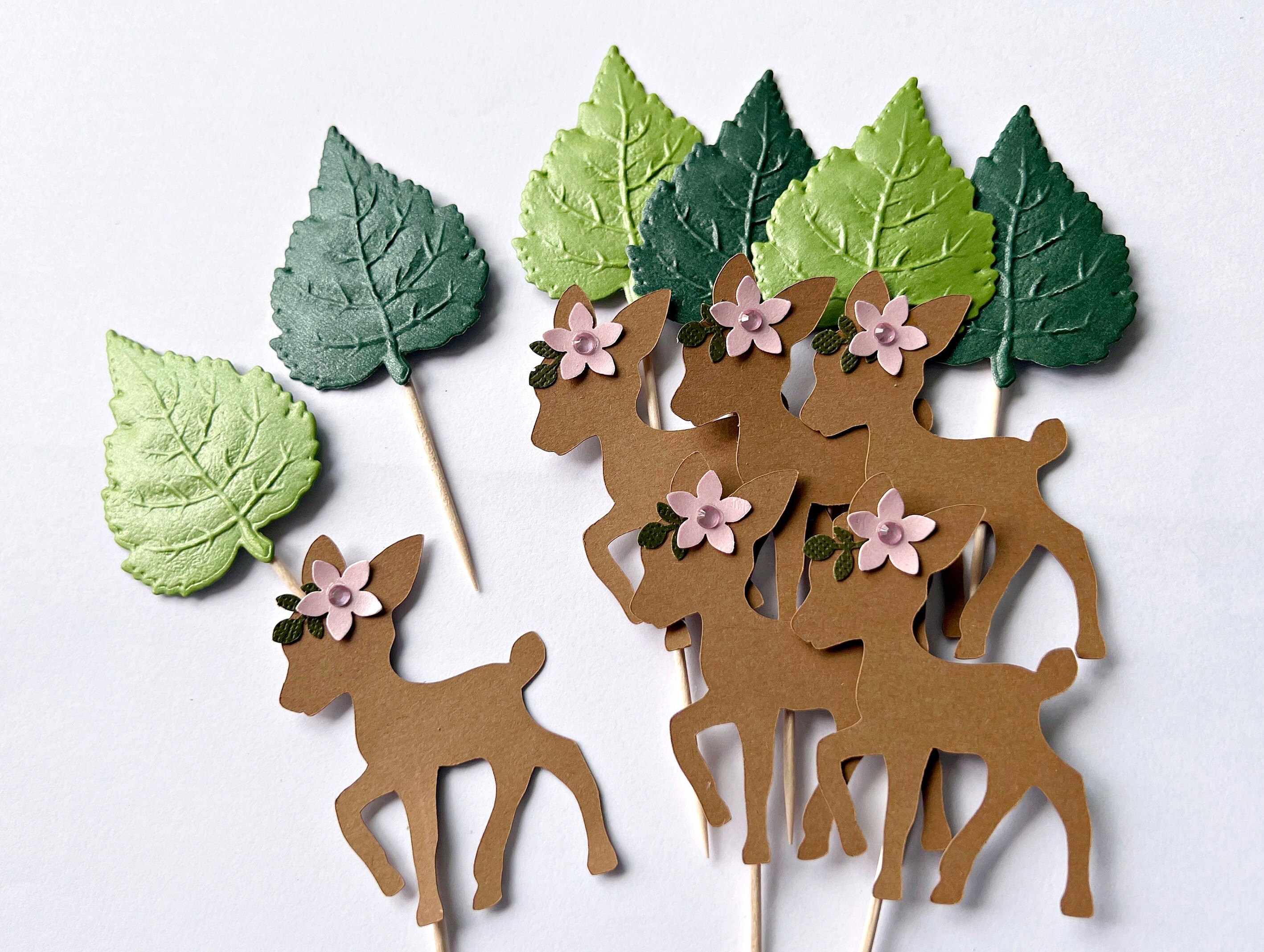 Little Baby Deer Cupcake Toppers Fawn Cupcake Toppers Woodland Etsy