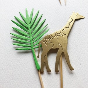 12 Giraffe Baby Shower Cupcake Toppers Boy Baby Shower Decorations Jungle Safari Animals Baby Shower Wild Animals Zoo Birthday Party Decor image 5