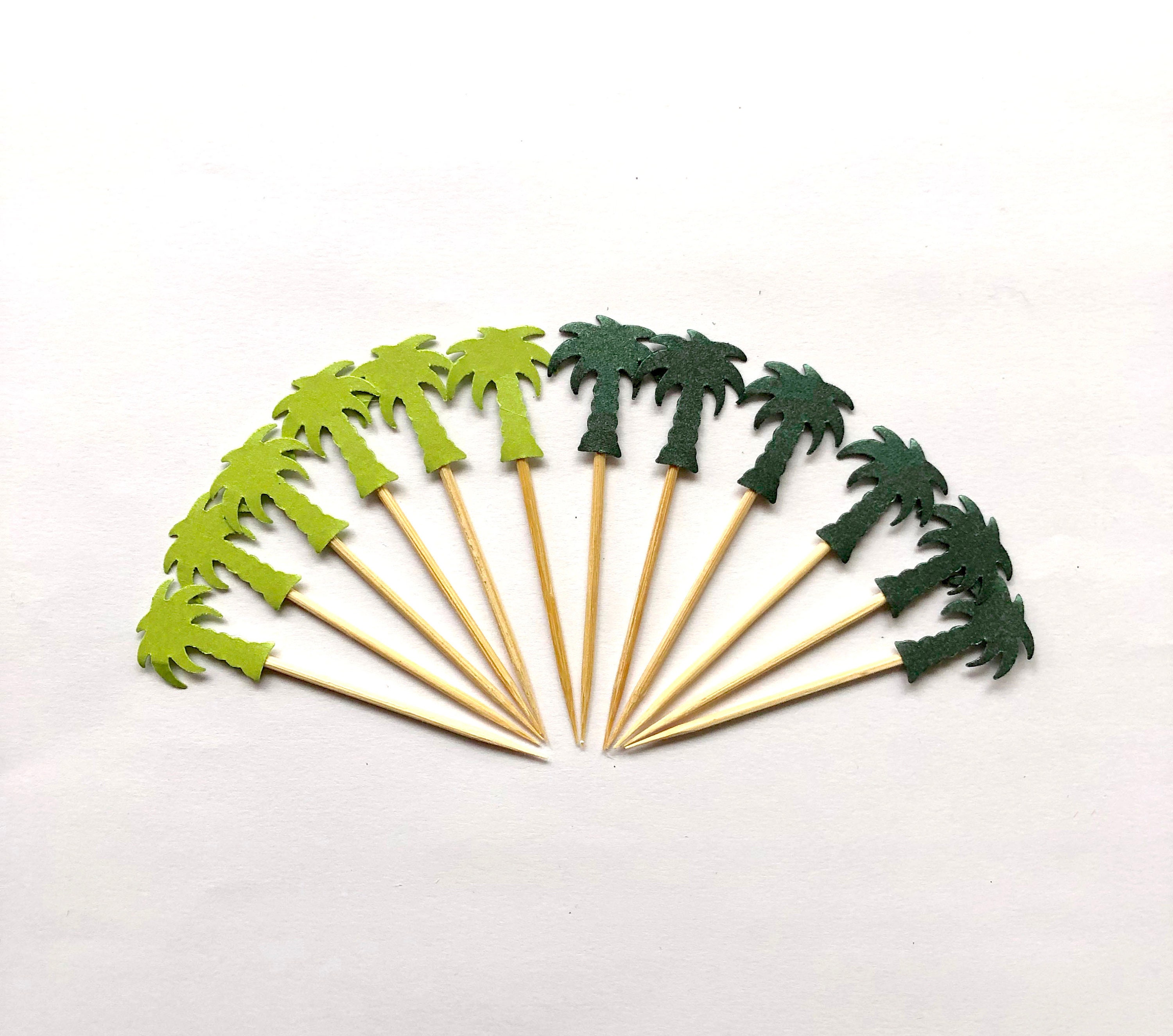 10 Palm Tree Cupcake Toppers. Tropical Party Decor Food Etsy