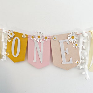 Daisy First Birthday Banner: Groovy Flower Power High Chair Decor