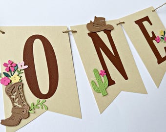 My First Rodeo High Chair Banner | Cowgirl 1st Birthday Decor Cowboy Western ONE