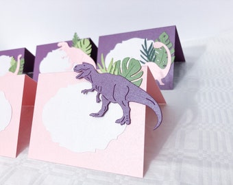 Dinosaur Food Buffet Tent Cards - Girl Dinosaur Birthday Party Decor T-Rex Food Labels Dino Place Cards Dino Dinosaur Theme Food Tented Card
