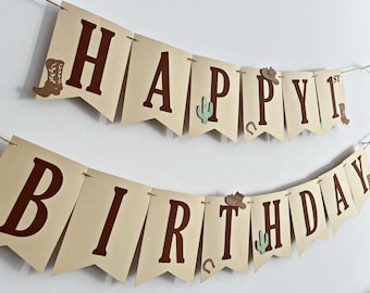 My First Rodeo Birthday Banner – Cowboy Western Decor