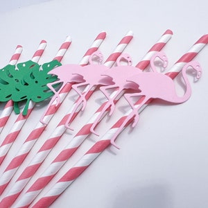 Flamingo Paper Straws. FLAMINGO Party Straws. Bachelorette Party. Flamingo Birthday, Tropical Baby Shower Decorations Summer Party Flamingos image 4