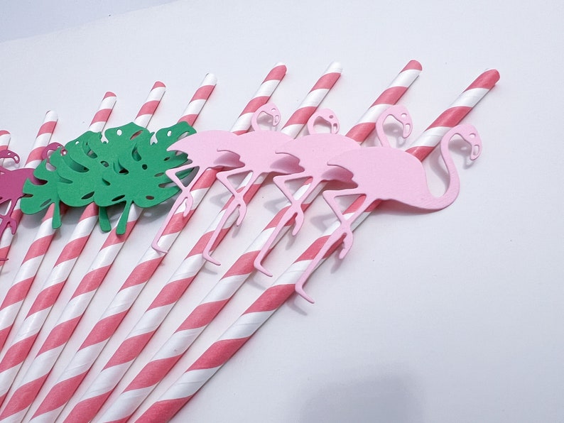 Flamingo Paper Straws. FLAMINGO Party Straws. Bachelorette Party. Flamingo Birthday, Tropical Baby Shower Decorations Summer Party Flamingos image 4