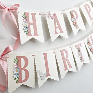 Decoraciones para fiesta de PRIMER CUMPLEAÑOS con flores silvestres: pancarta de feliz primer cumpleaños, pancarta de primer cumpleaños con flores silvestres, salvaje y única