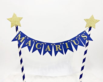 Twinkle Twinkle Little Star Cake Topper - Star Cake Bunting Topper Twinkle Birthday Party Decor Name Bunting Boy or Girl Baby Shower Topper