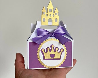 Purple Princess Favor Boxes -  SMALL Princess Baby Shower Favor Boxes. Princess Party Favors, Princess Birthday, Princess Theme Party Favors