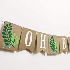 Bannière de verdure pour baby shower - Oh Baby, eucalyptus, guirlande de plantes grasses pour baby shower, toile de fond saupoudrer de bébé, baby shower neutre