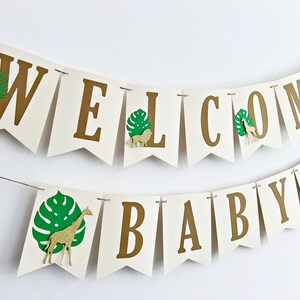 Safari Baby Shower Banner Safari Themed Baby Shower Bunting. Jungle Animals Flag Banner. Boy, Girl Safari Name Banner. Lion King Theme image 2