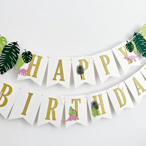 Décorations de fête dinosaures pour fille - Décorations de fête d'anniversaire dinosaures sur le thème de la jungle DINO Anniversaire fille T Rex Party