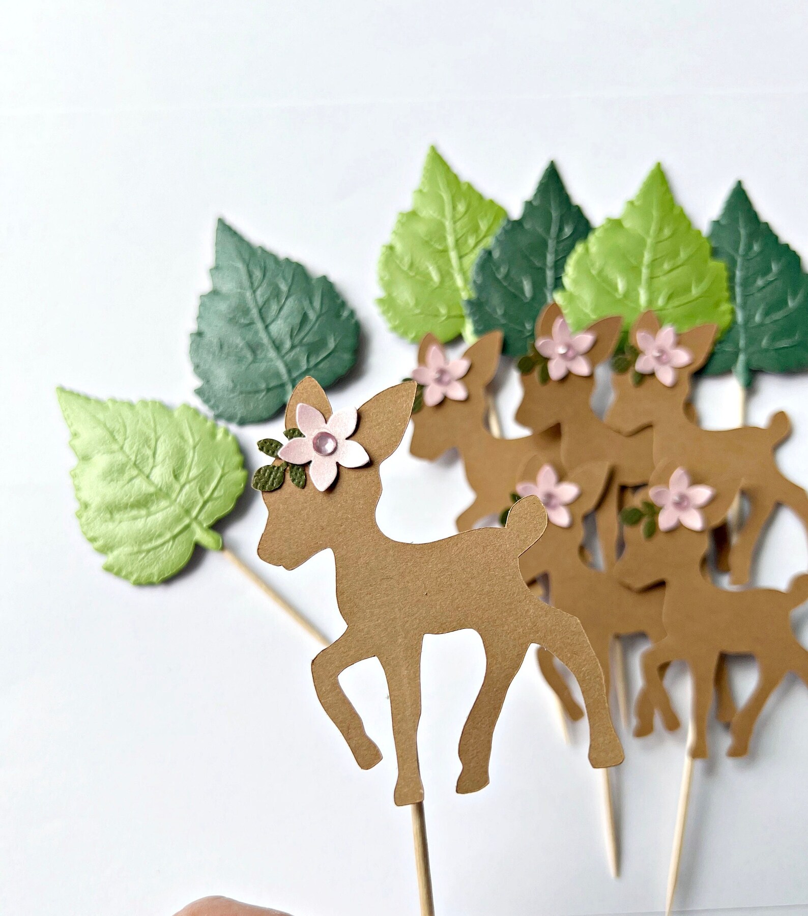 Little Baby Deer Cupcake Toppers Fawn Cupcake Toppers Woodland Etsy
