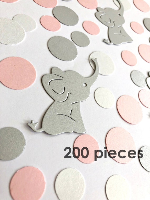 200 Pcs Elephant Baby Shower Decorations Pink Gray Etsy
