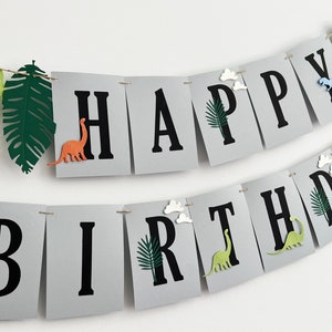 Dinosaurier Geburtstagsbanner - Dinosaurier Party Dekorationen. Dino Thema Dinosaurier Banner alles Gute zum Geburtstag Thema prähistorische Party. T-Rex Höhlenmensch