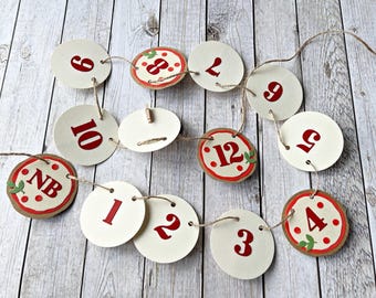 Pizza First Birthday Photo Banner – 12 Months Baby Milestone