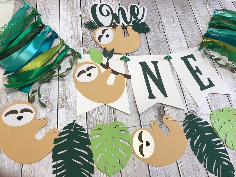 Sloth First Birthday Party Decorations Sloth Party Decor Etsy