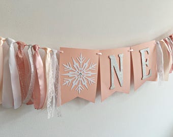 Winter ONEderland High Chair Banner - Winter Wonderland Sign Winter Onederland Banner Snowflake Highchair Banner Winter First Birthday Decor