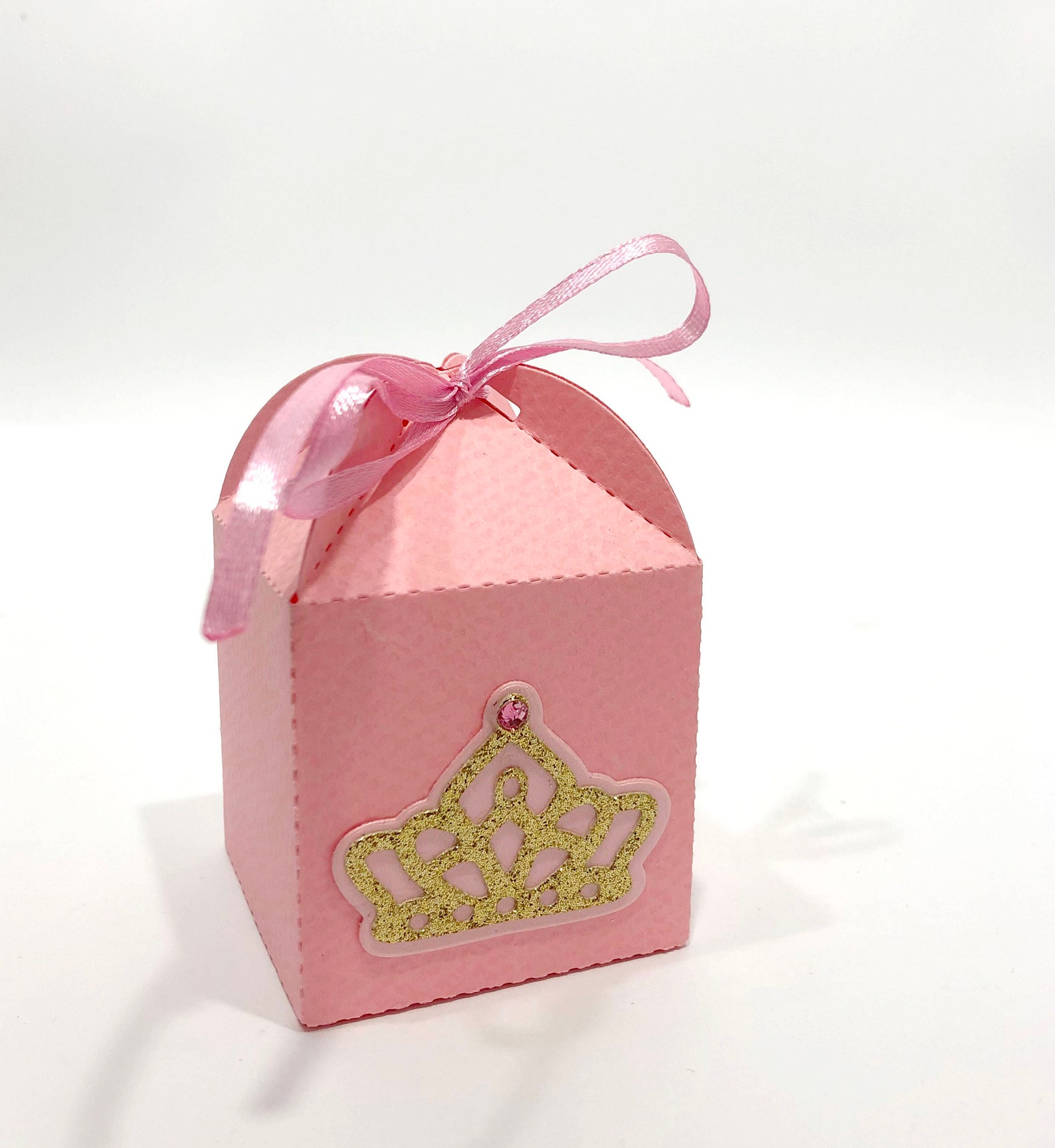 Princess Tiara Favor Boxes. Pink Gold Princess Favor Box. Etsy