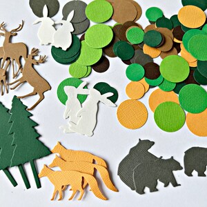 150 PCS. Woodland Theme Baby Shower Confetti Woodland Animals Greenery Baby Shower Baby Boy Shower Decorations Oh Baby Forest Party Decor image 5