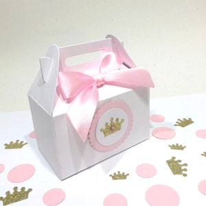 Princess Crown Tiara Favor Boxes-Pink Gold Princess Favor Box-Princess Favor Box-Princess Baby Shower Birthday Favor Boxes-Tiara Crown Boxes