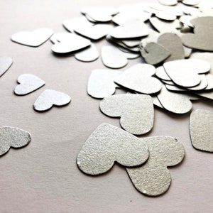 100-1000 PCS Gold Heart Confetti SMALL Hearts Valentine's Day Confetti Gold Bridal Shower Engagement Party 1st Birthday Gold Silver Wedding Silver