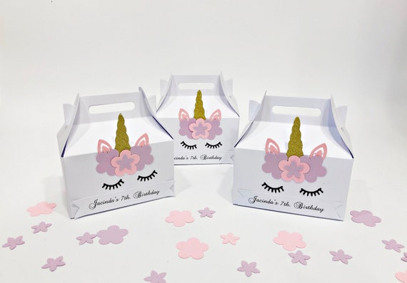 Unicorns Gable Party Favor Gift Boxes