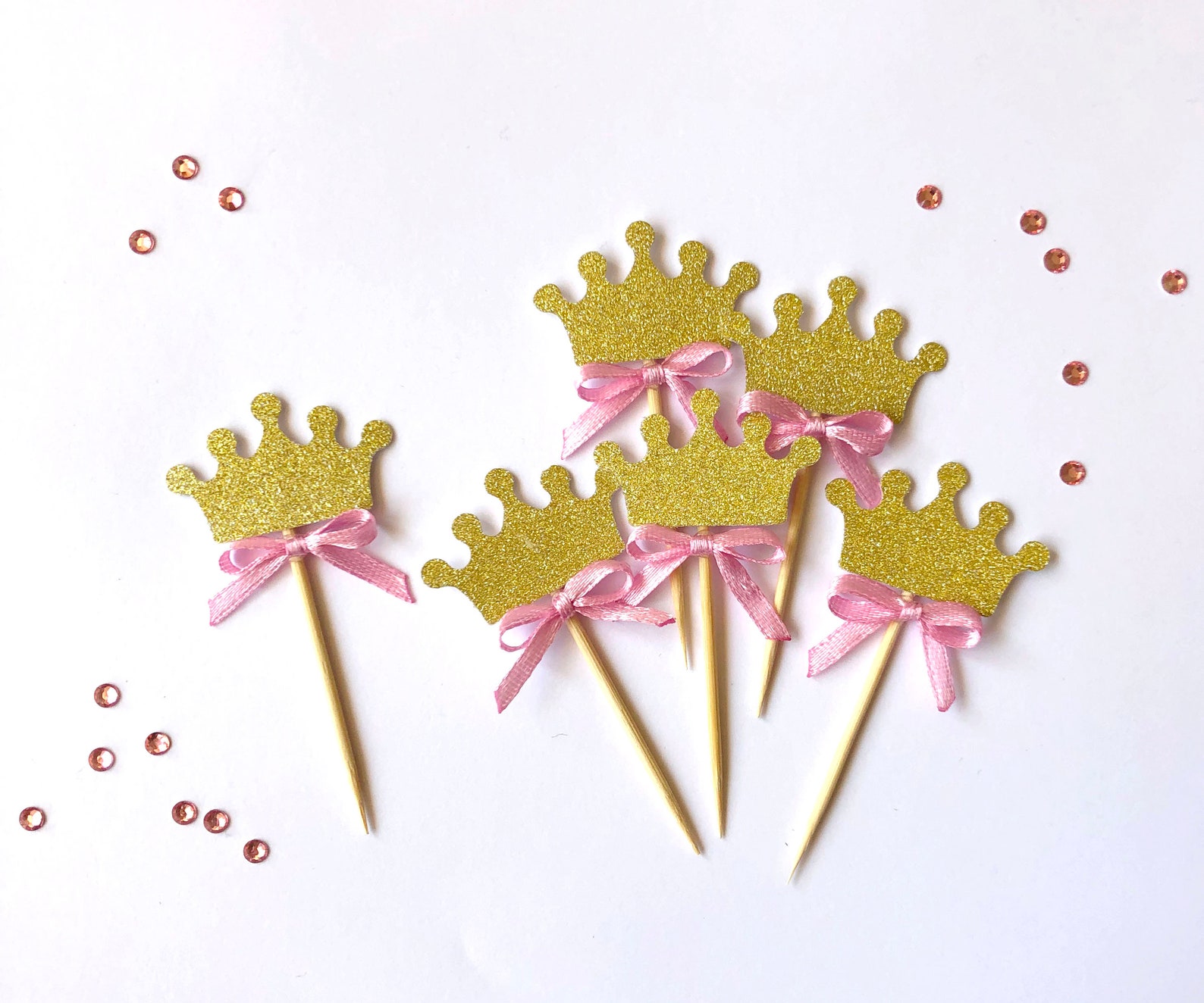 12 Princess Cupcake Toppers. Crown Cupcake Toppers. Food Etsy