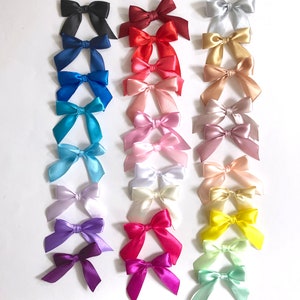 Satinband Bögen mit Twist Ties - 2,5 "Breite Bögen für Ballons und Taschen Pre Tied Bow Hochzeit Bogen Favor Dekoration Geschenkbox Bogen Brautparty