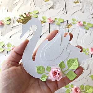 Swan Princess Decorations - 12 LARGE PAPER SWANS. Swan Nursery Decor. Swan Baby Shower. Swan Princess First Birthday Party. Swan Lake Decor
