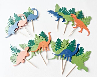 Boy/ Girl Dinosaur Cupcake Toppers - Dinosaur Party Decorations, Dinosaur Birthday, Girly Dinosaur, Dino Party Paper Straws, Dinosaur Decor