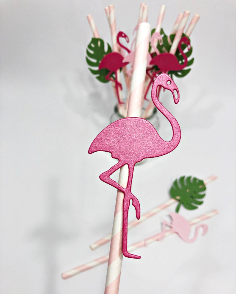 Flamingo Paper Straws. FLAMINGO Party Straws. Bachelorette Party. Flamingo Birthday, Tropical Baby Shower Decorations Summer Party Flamingos image 5