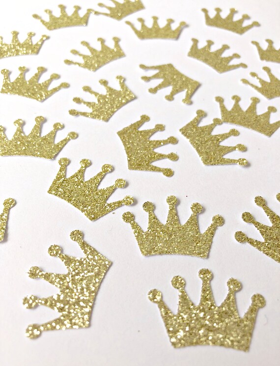 100 Gold Crown Confetti Princess Party Decorations Royal Etsy