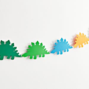 Dinosaur Garland in Custom Colors, Dino Party Decorations, Dinosaur Birthday, Boy Girl Dino Themed Party Decor