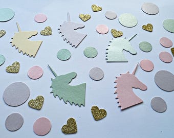 Confeti de unicornio - Decoraciones para fiestas con arcoíris en tonos pastel