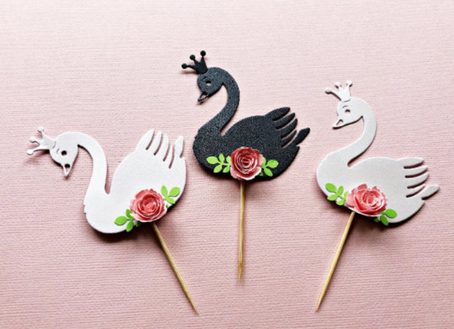 Swan Cupcake Toppers. Swan Princess Party. Swan Theme Party. Etsy