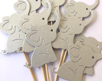 Elephant Baby Shower Decorations. Elephant Cupcake Toppers. Elephant First Birthday Table Decor. Elephant Food Picks. Elephant party decor